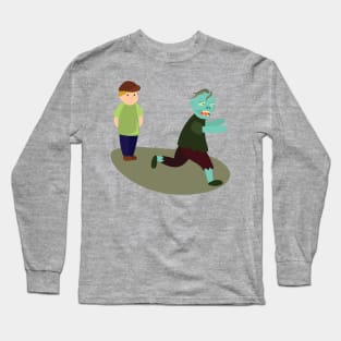 Halloween Hesitant Zombie Long Sleeve T-Shirt